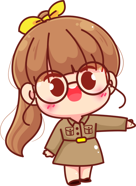 Thailand cute woman teacher cartoon